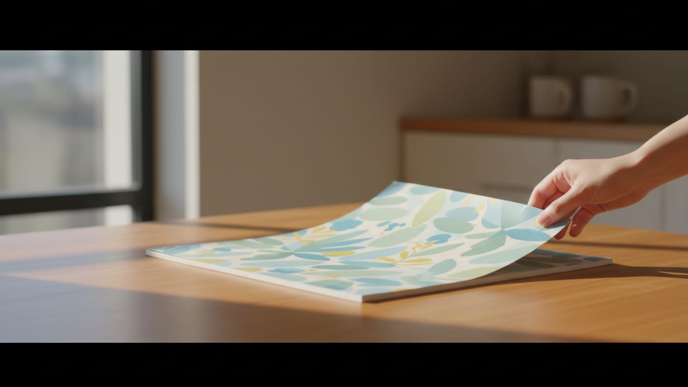 Illustration: A hand turning a calendar page on a wooden table, lit by soft morning light.